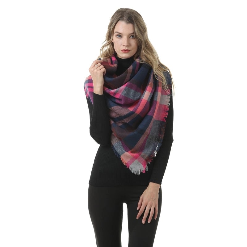 Autumn And Winter Plaid Square Extensive Warm Cashmere Scarf Women's Scarf