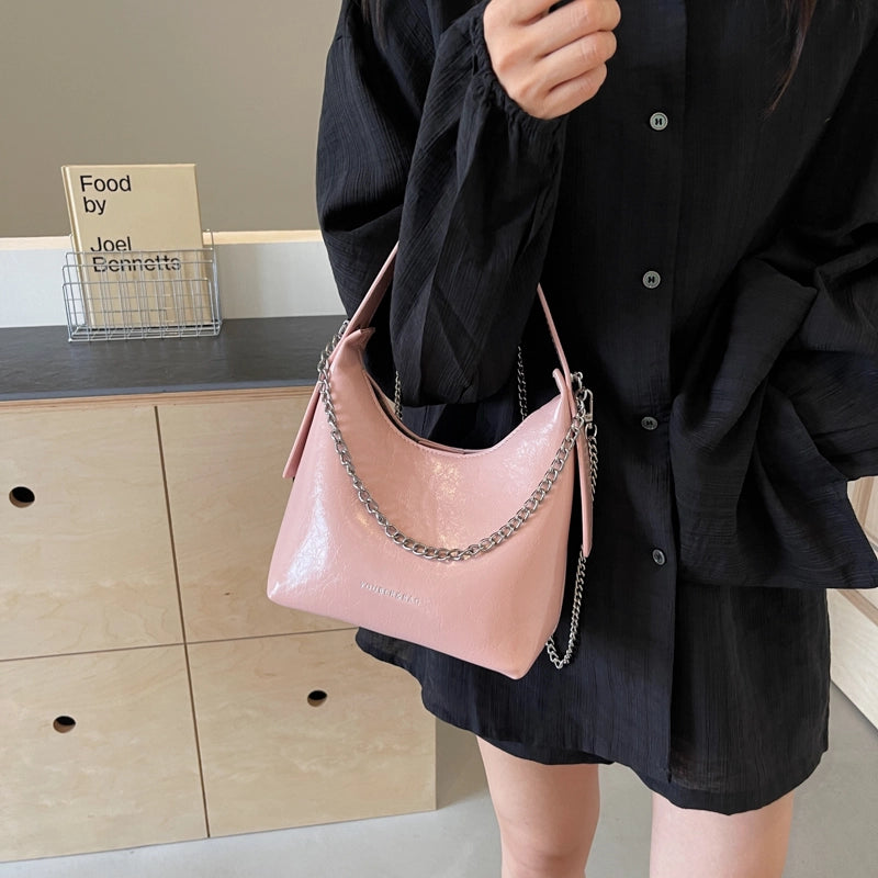 Women's Medium Pu Leather Solid Color Classic Style Streetwear Sewing Thread Pillow Shape Magnetic Buckle Crossbody Bag