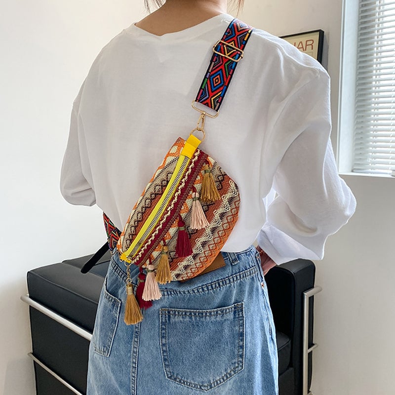 🔥BIGGEST SALE - 49% OFF🔥🔥Colorful Woven Waist/Shoulder Bag