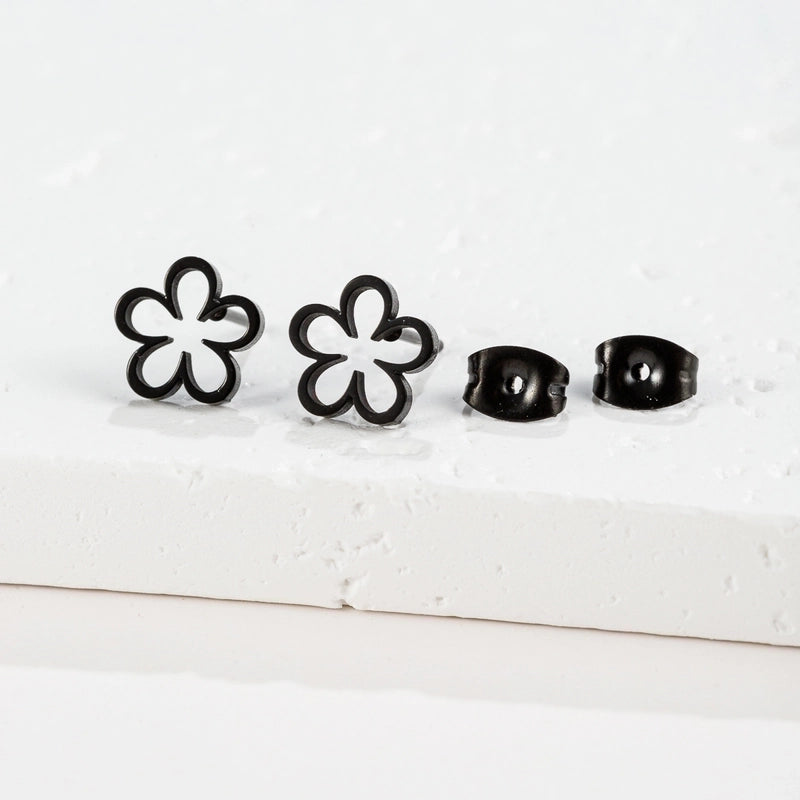 1 Pair Cute Sweet Flower Apple Polishing Plating 304 Stainless Steel 18K Gold Plated Ear Studs