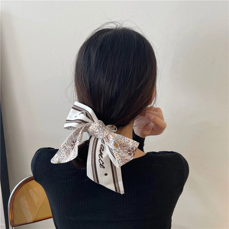 Women's Elegant Geometric Cloth Printing Silk Scarf