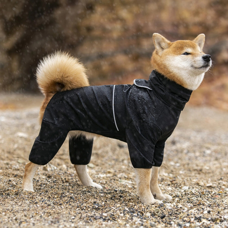 Medium And Large Dog Labrador Golden Retriever Chai Dog Four-legged Waterproof Pet Dog Dog Raincoat Charge Clothes