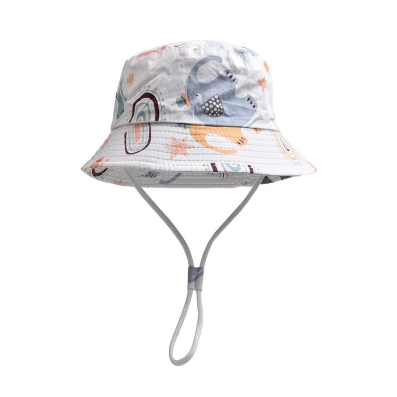 Children Unisex Casual Minimalist Dinosaur Flower Printing Bucket Hat
