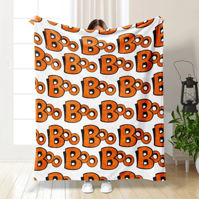 Halloween Cute Pumpkin Bat Ghost Polyester Blanket Couch & Sofa Decor