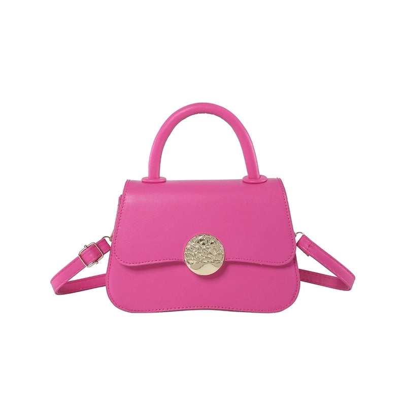 Women's Pu Leather Solid Color Basic Flip Cover Handbag