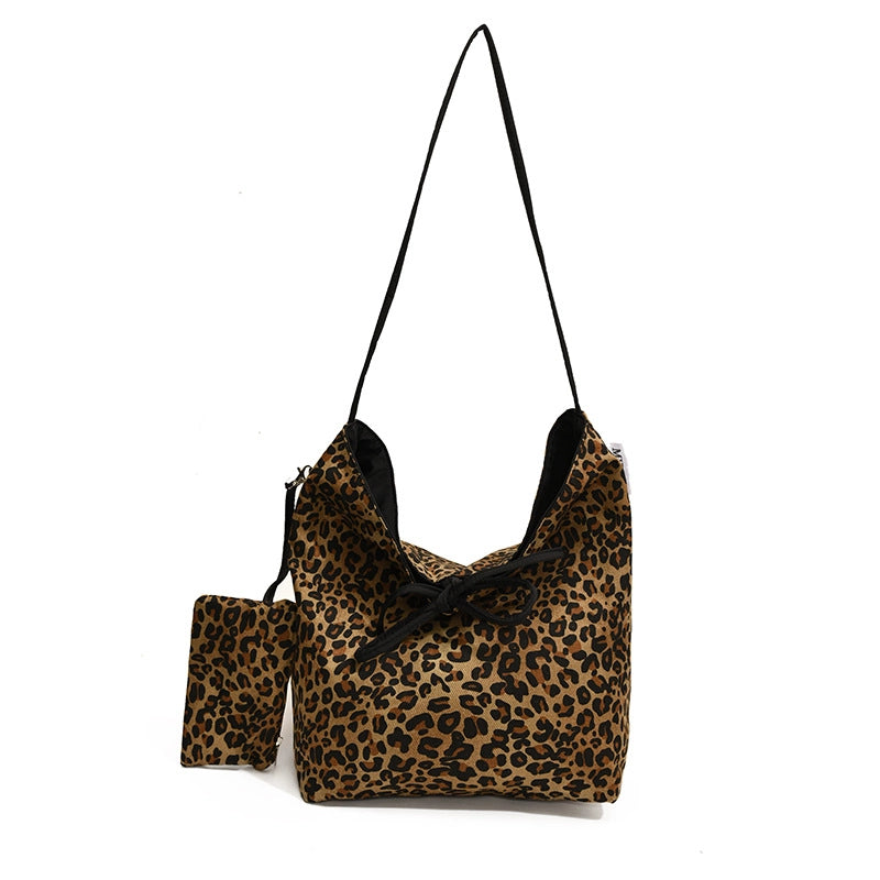 Women's Nylon Leopard Vintage Style Classic Style Square String Bag Sets Crossbody Bag