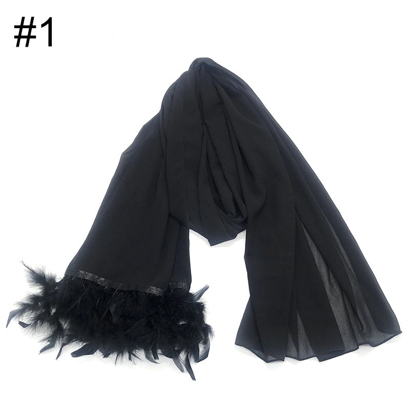 Women's Sweet Solid Color Polyester Scarf