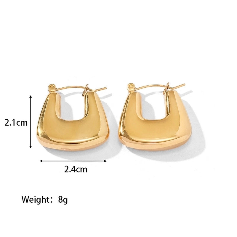 1 Pair Minimalist Classic Style C Shape U Shape The Answer Plating Stainless Steel Earrings