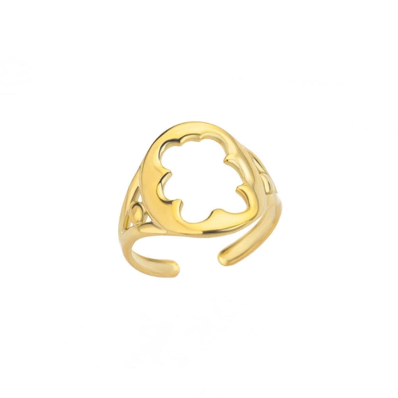 Minimalist Geometric Round Heart Shape 304 Stainless Steel 18K Gold Plated Plating Open Rings