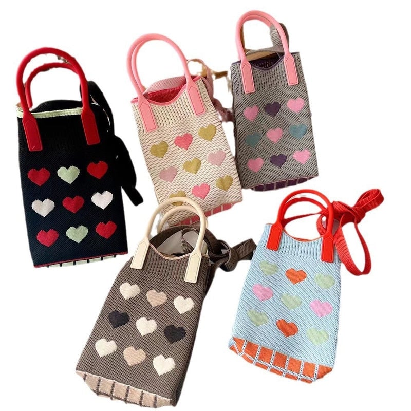 Cat-mounted Mobile Phone Bag Women's Crossbody Mini Bag Small Cute Lightweight Four Seasons Handbag Knitted Bag