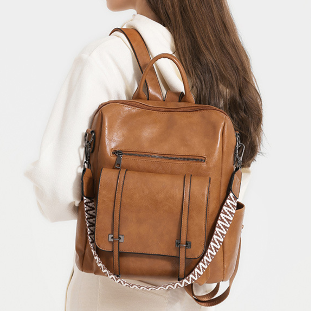 Retro PU Leather Women's Commuter Backpack
