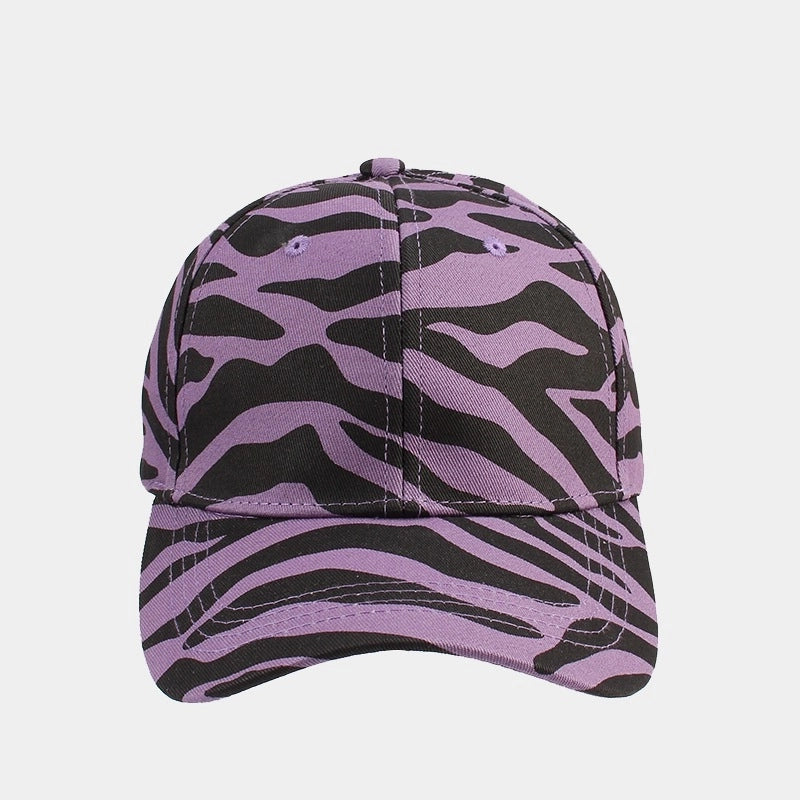 Women's Fashion Zebra Printing Curved Eaves Baseball Cap