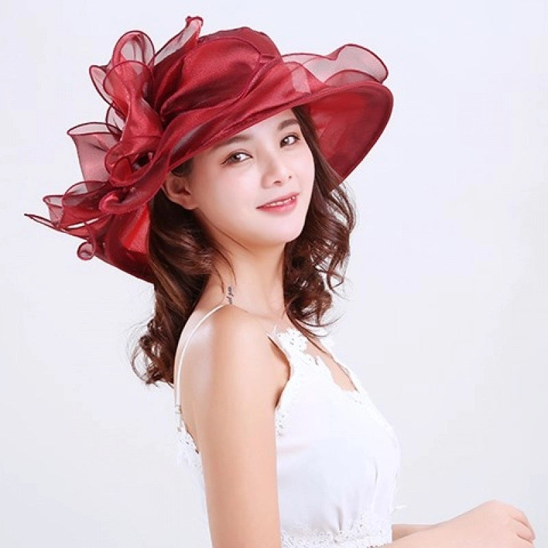 Sun Hat Women's Sun Hat Sun Protection UV Protection Spring And Summer Cool Hat Gauze Hat Beach Hat Organza Bow