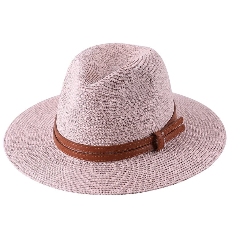 Women's Sun Hat Foldable Panamanian Sunshade Straw Hat Jazz Top Hat Beach Hat Trendy