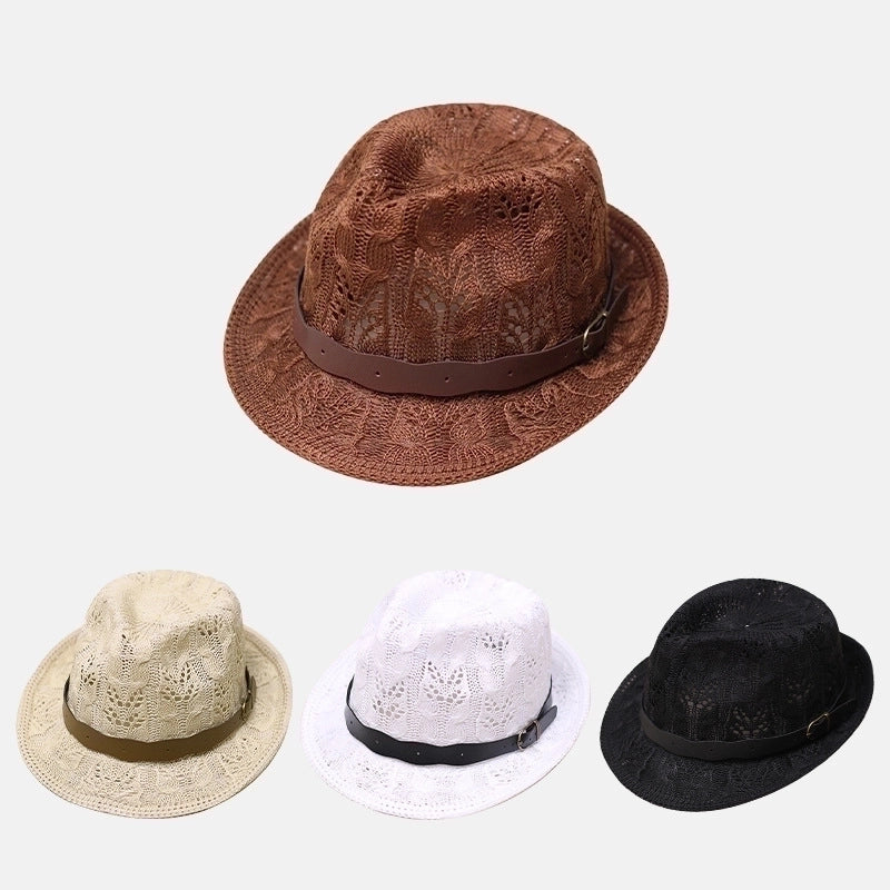 Unisex Basic Solid Color Flat Eaves Fedora Hat