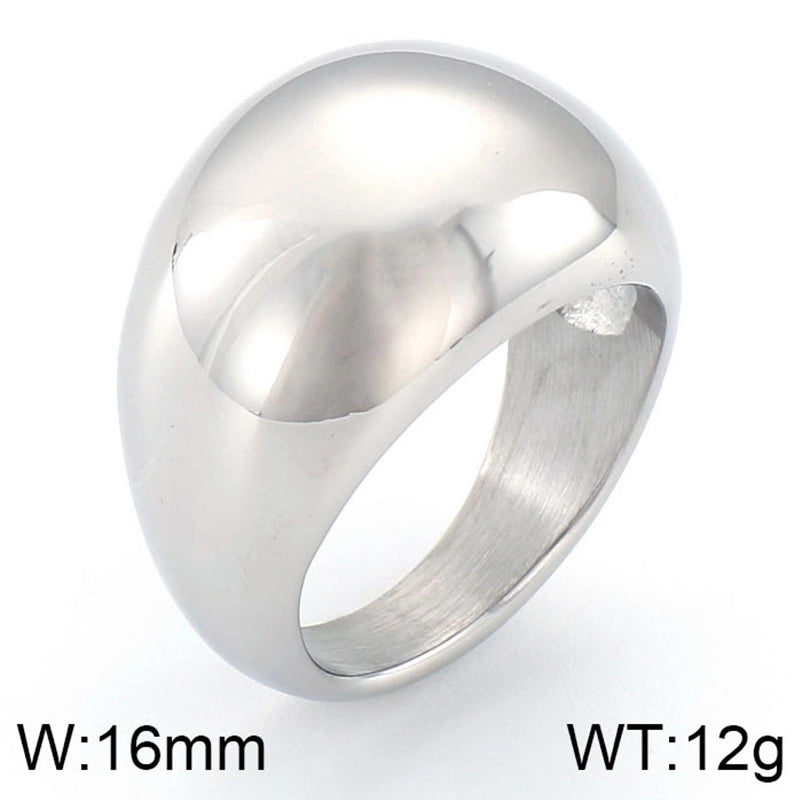 Minimalist Geometric Titanium Steel 18K Gold Plated Plating Rings