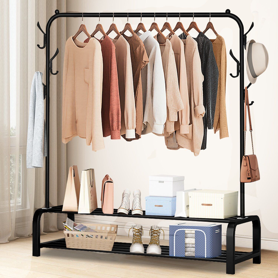 Clothes Hanger with Shoe Organizer. Coat Rack Clothes Stand Hanger