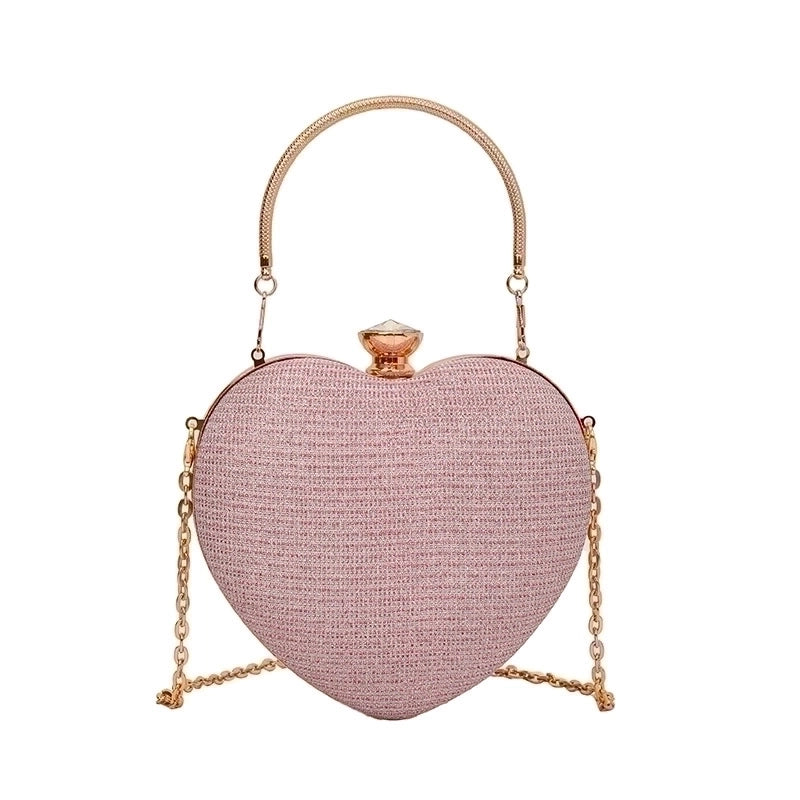 Women's Medium Pu Leather Solid Color Streetwear Heart-shaped Lock Clasp Crossbody Bag