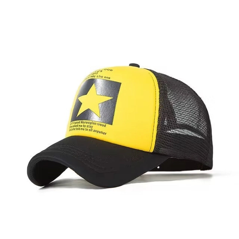 Unisex Basic Minimalist Letter Star Curved Eaves Baseball Cap