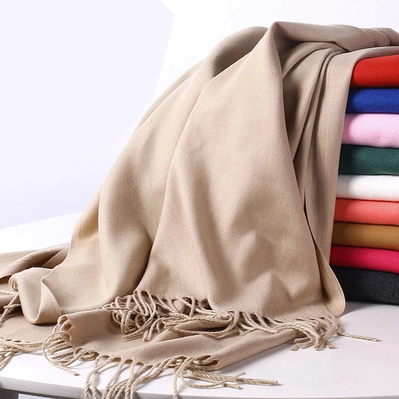 Double-sided Cashmere-like Autumn And Winter Couple Mid-length Warm  Sweet Women's Scarf Shawl