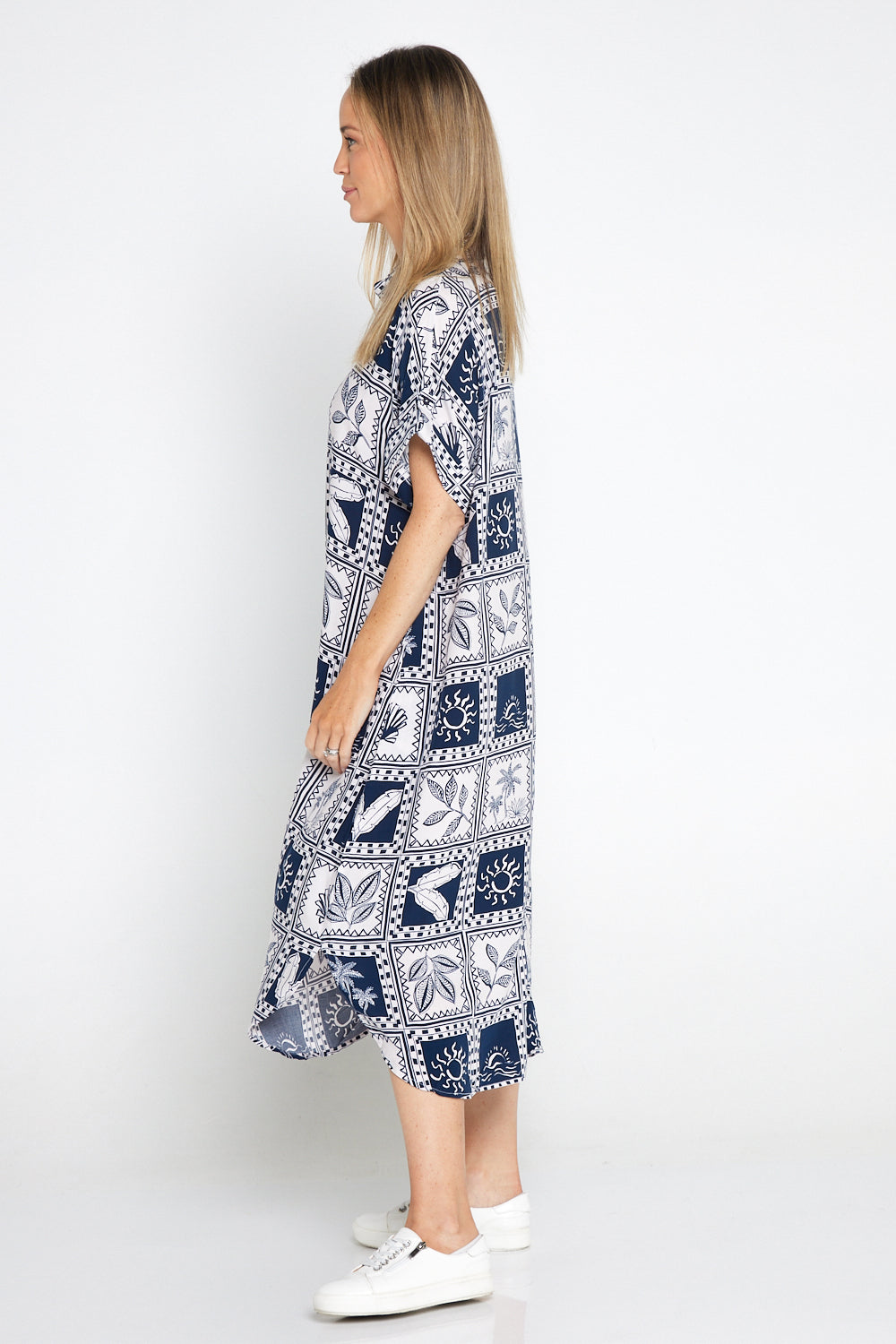 Seabreeze Dress - Navy/White Postcard