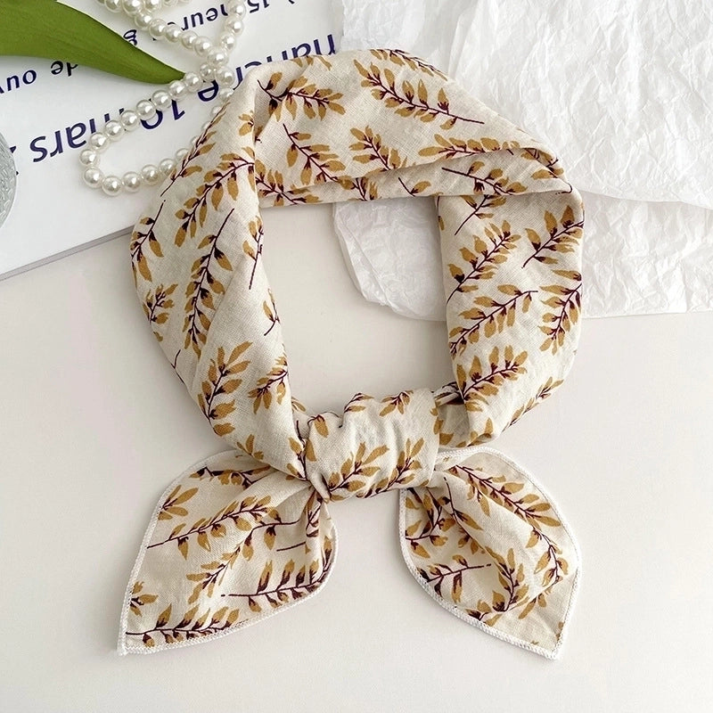 Women's Sweet Minimalist Color Block Cotton And Linen Printing Scarf