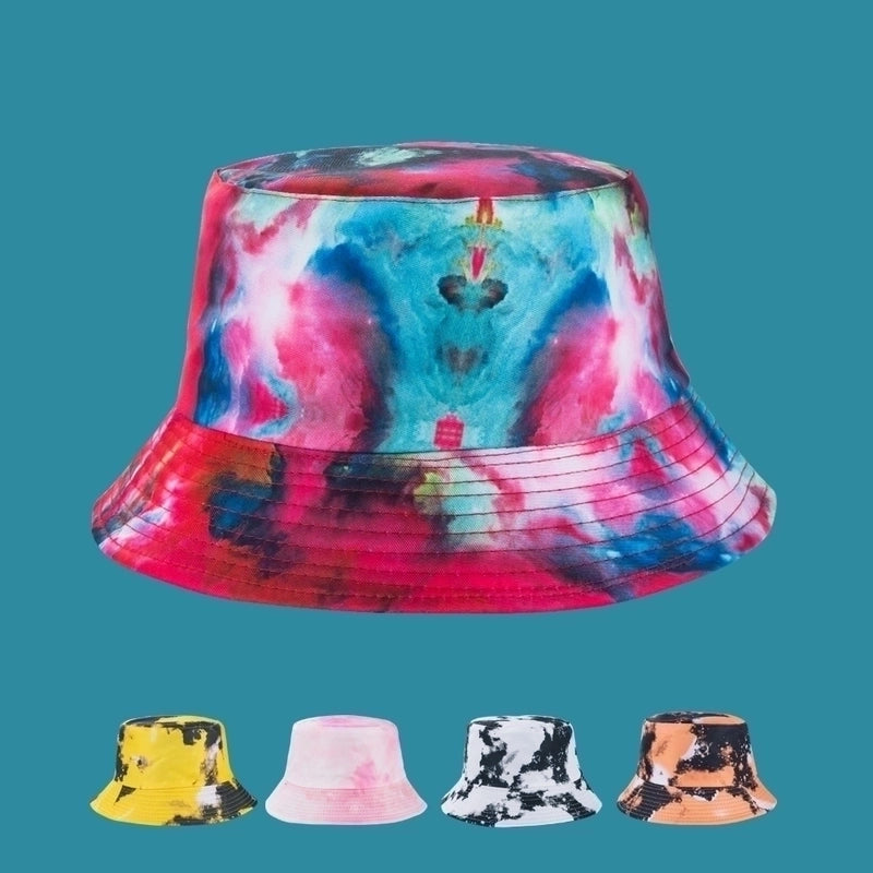 Personality Tie-dye Fisherman Hat Men's Summer Sunscreen Sunshade Hat Women Fashion Wild Double-sided Basin Hat