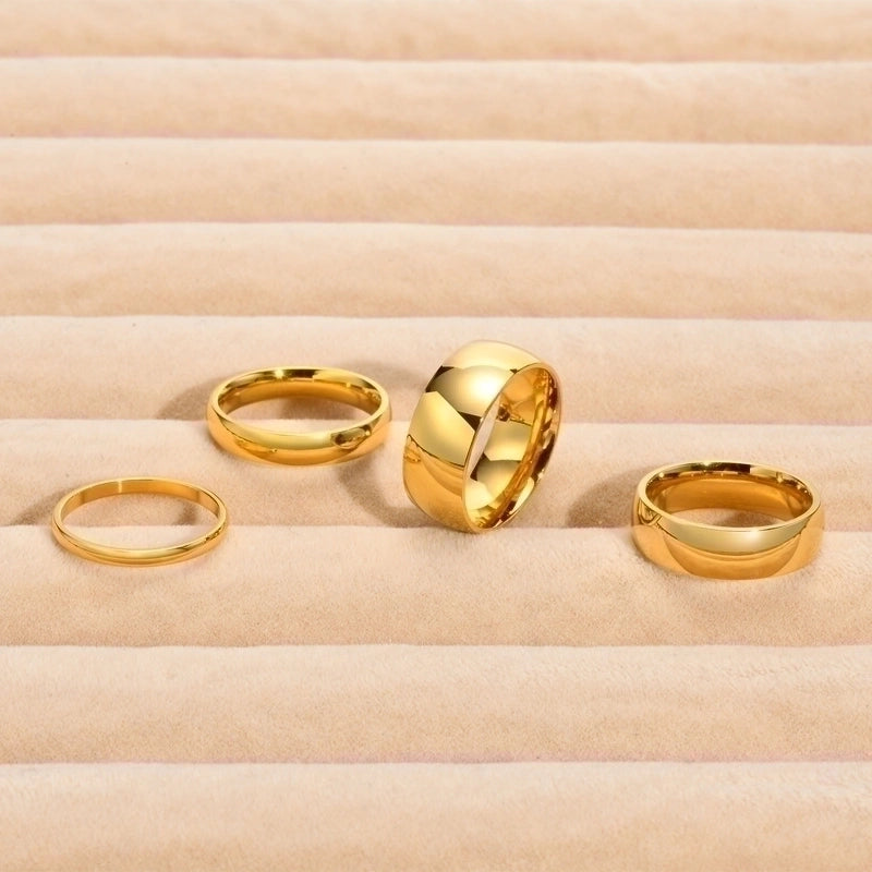 304 Stainless Steel Minimalist Plating Solid Color Rings