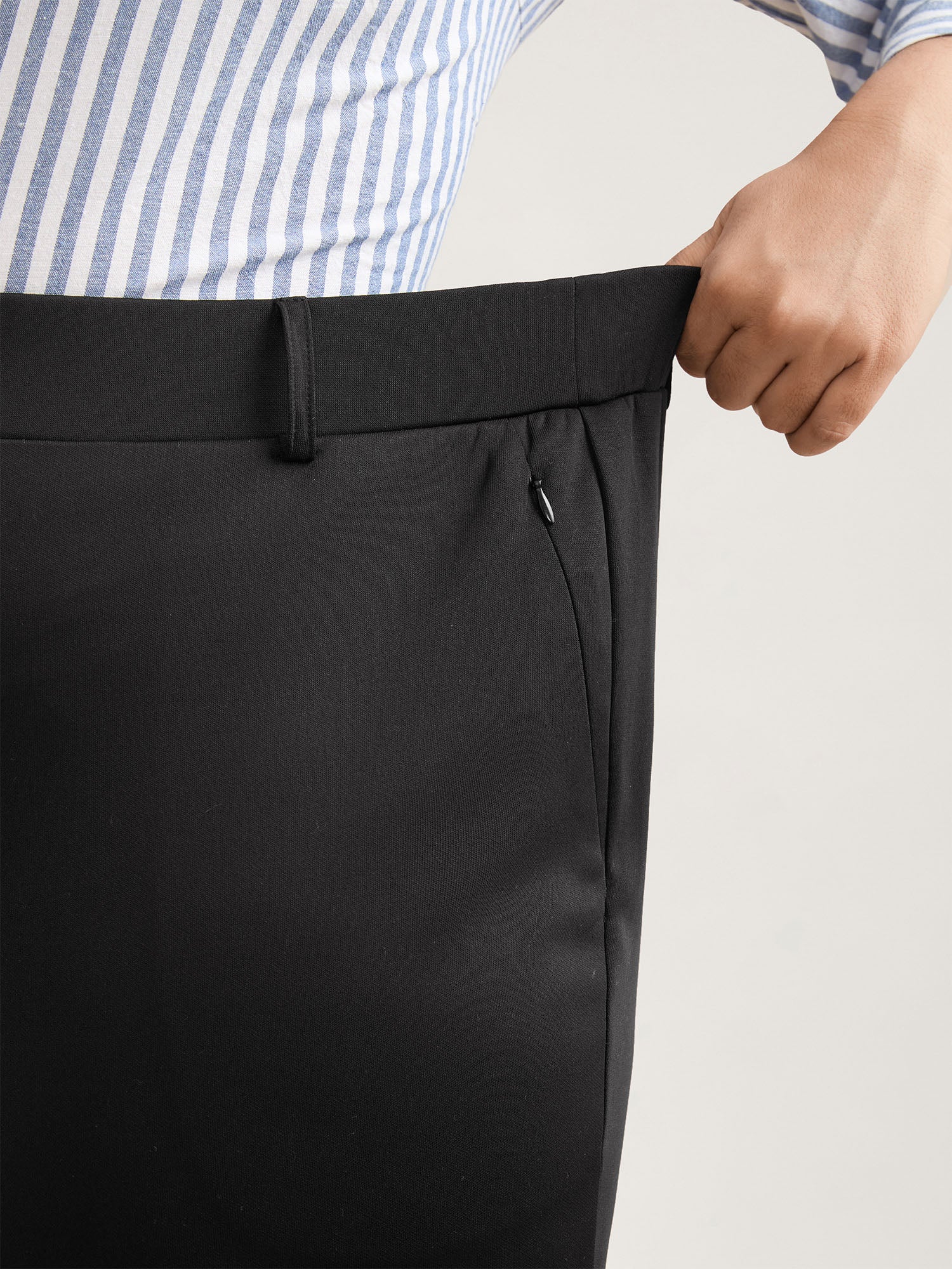Stretchy Waist Zipper Pocket Flared Pants