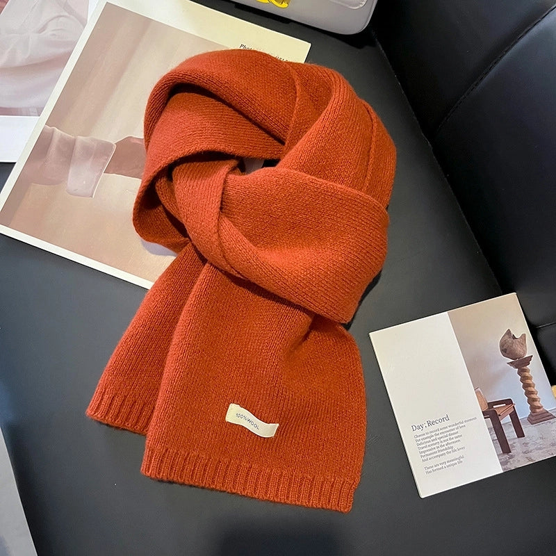 Unisex Sweet Solid Color Fleece Scarf