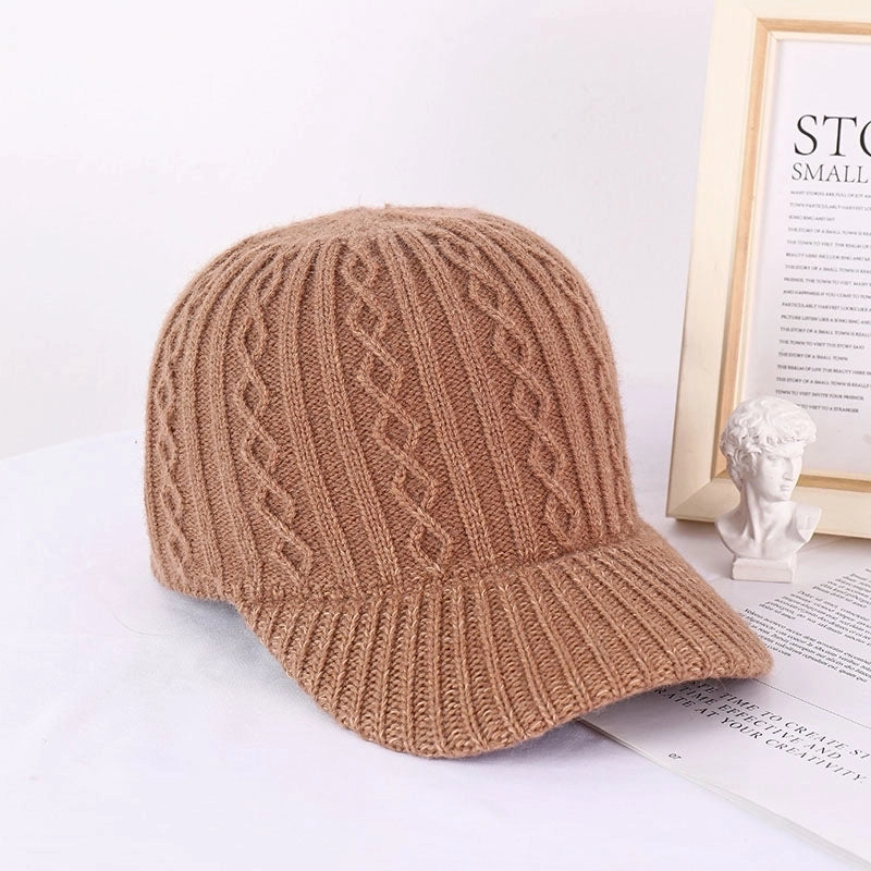 Colorful Crown Autumn Baseball Cap Women Acrylic Warm Cap Knitted Hat Solid Color Light Plate Fashion Hat New
