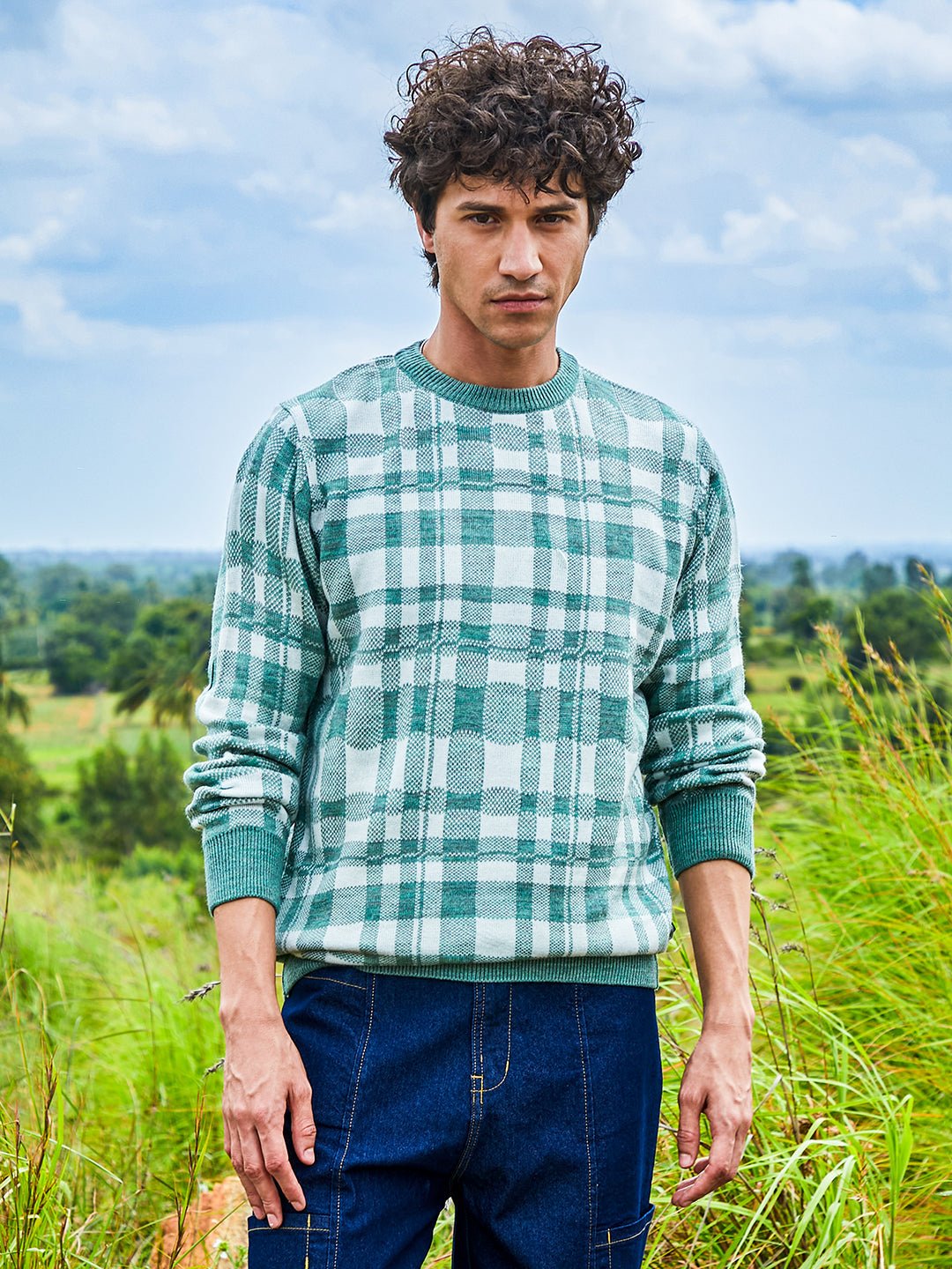 Men's Tartan Plaid Pullover Sweater