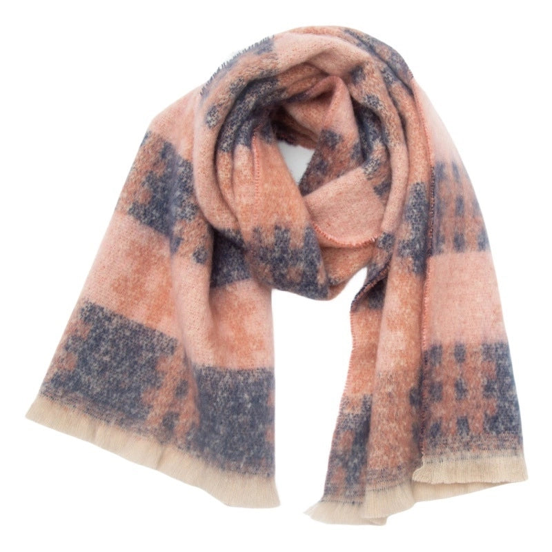 Unisex Casual Minimalist Geometric Color Block Polyester Scarf