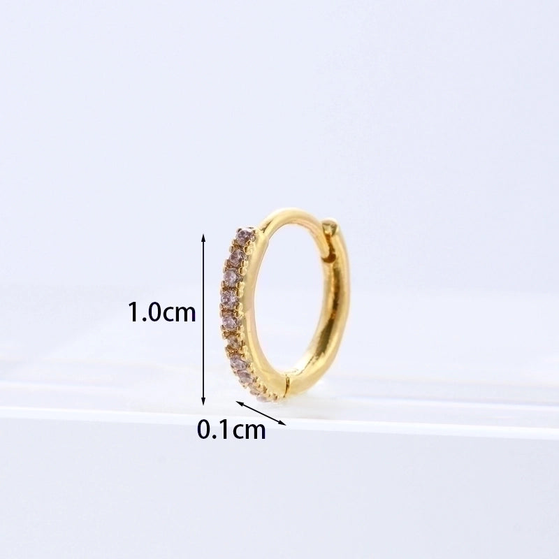 Ear Cartilage Rings & Studs Minimalist Geometric Copper Plating Artificial Gemstones