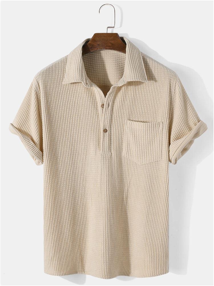 💥3-Pack Only $19.9💥Waffle Lapel Solid Henley Shirts