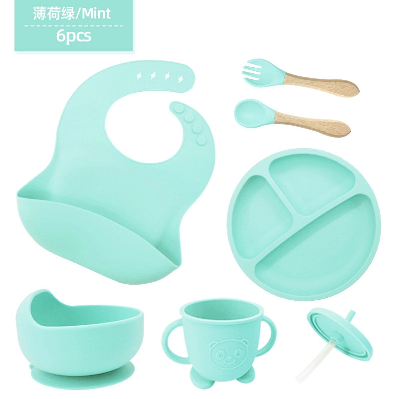 Casual Solid Color Silica Gel Tableware 1 Set