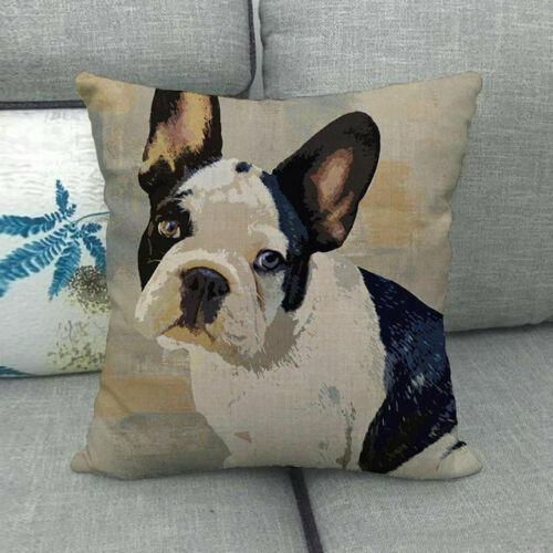 18 Pet Dog Puppy French Bulldog Throw Pillow Case Labrador Couch Cushion Cover