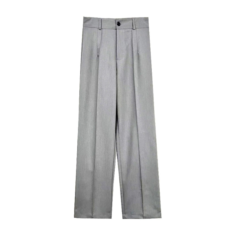 Women Office Wear High Waist Straight Pants