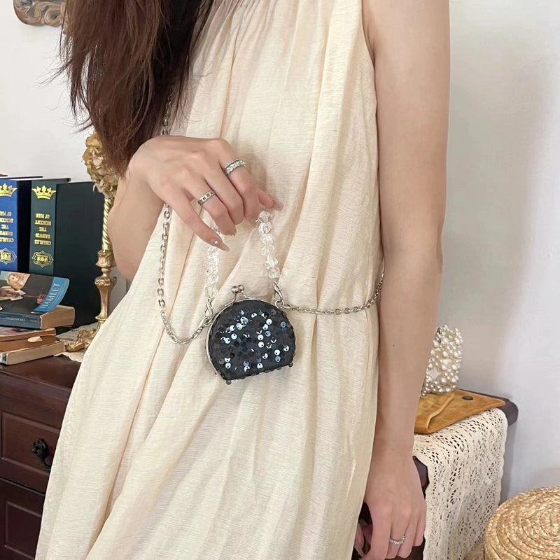Women's Mini Arylic Solid Color Elegant Streetwear Oval Lock Clasp Crossbody Bag