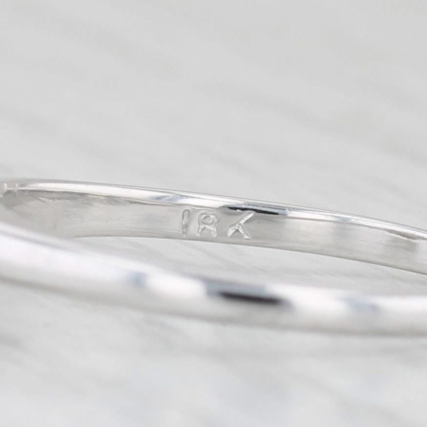 0.64ct Oval Diamond Solitaire Engagement Ring 18k White Gold Size 6.75