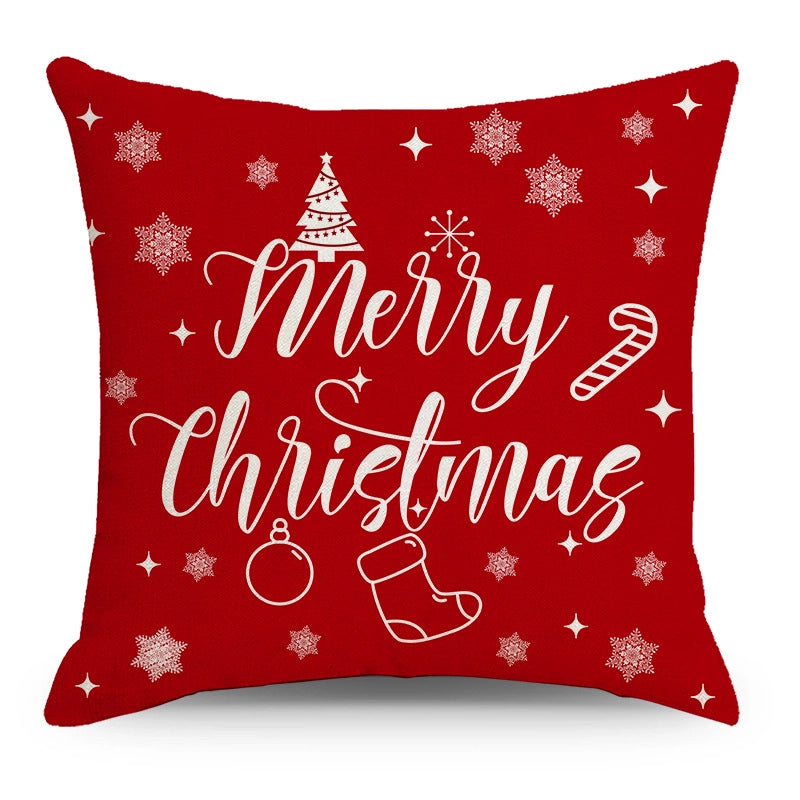 Fashion Christmas Tree Christmas Socks Letter Linen Pillow Cases
