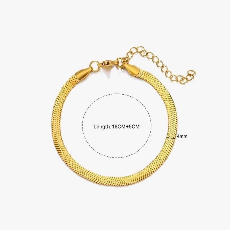 Minimalist Geometric Solid Color Stainless Steel Plating Chain Bracelets