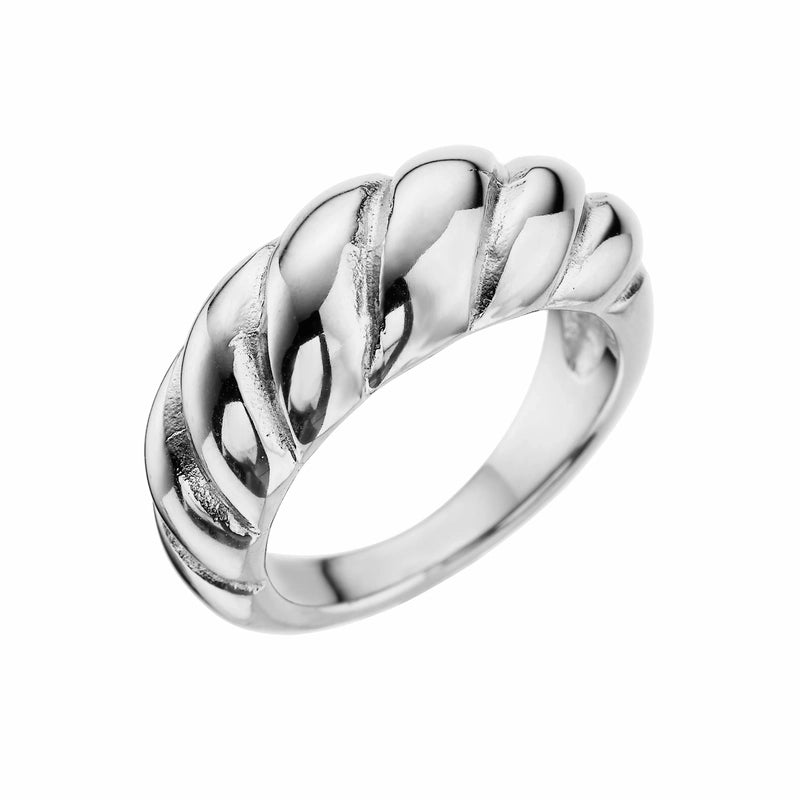 Vintage Style Baroque Style Minimalist Oval Twist Stainless Steel Titanium Steel Inlay Zircon Rings