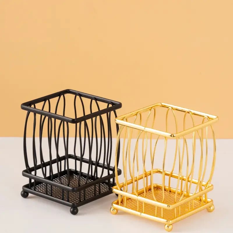 SQUARE SHAPED KITCHEN SPOON HOLDER (GOLD COLOUR)