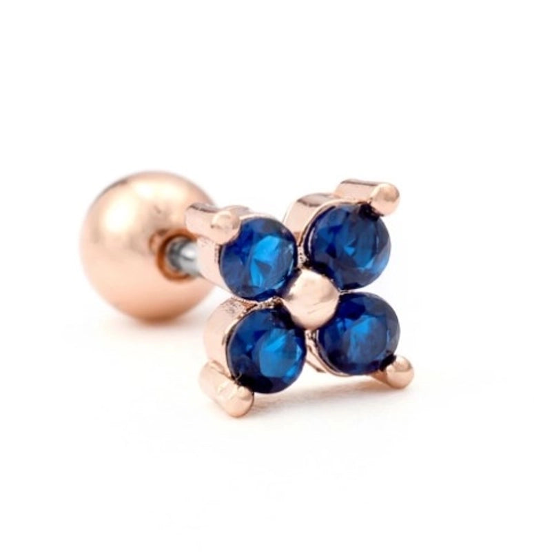 Fashion Geometric Brass Plating Zircon Ear Studs 1 Piece