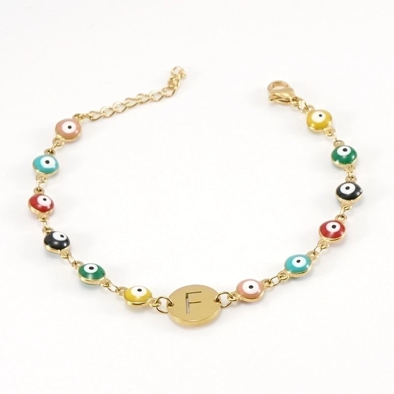 Fashion Letter Eye 304 Stainless Steel 18K Gold Plated Stainless Steel Bracelets In Bulk