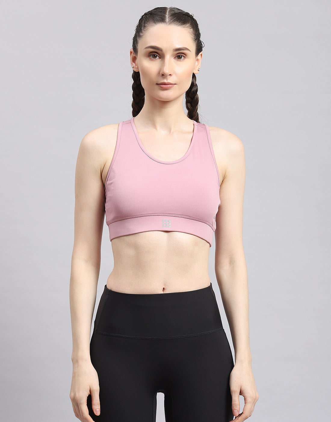 Women Purple Solid Sports Bra