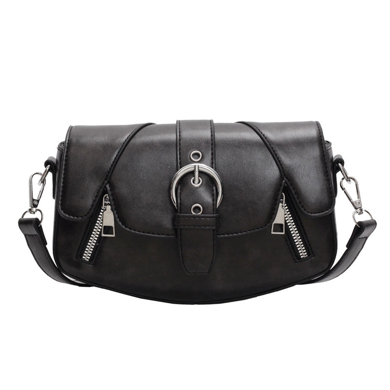 Women's Medium Pu Leather Solid Color Vacation Classic Style Square Magnetic Buckle Shoulder Bag