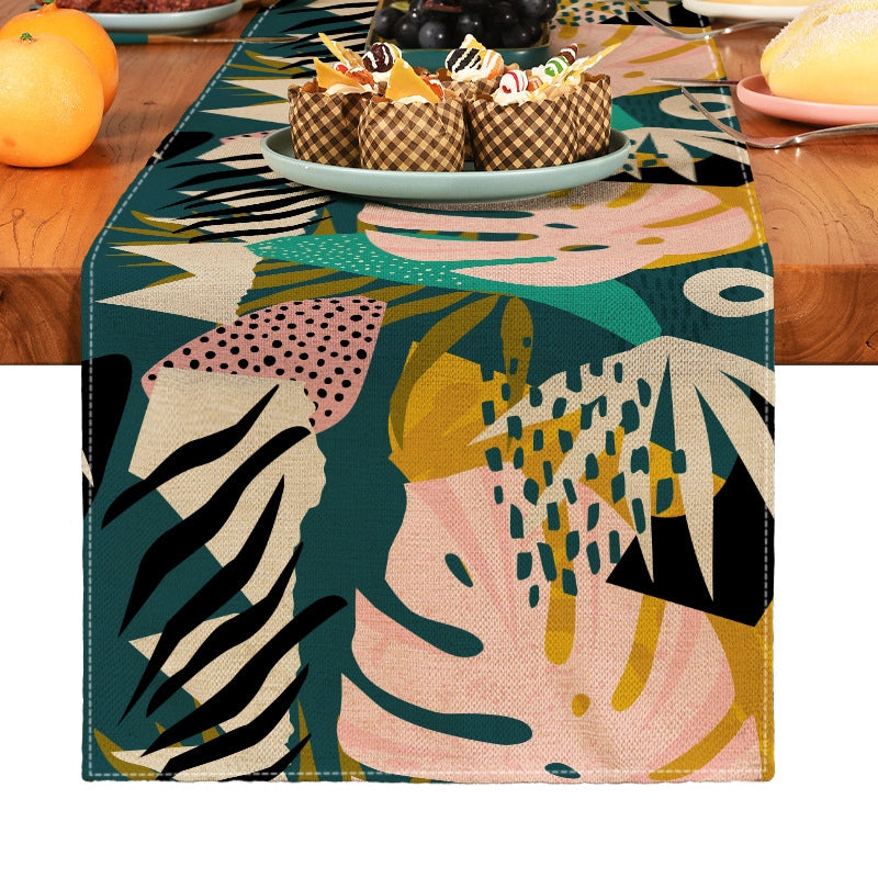 Elegant Classical Leaf Linen Tablecloths