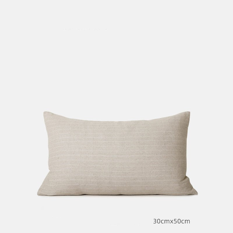 Chic Striped Cotton-Linen Blend Pillow